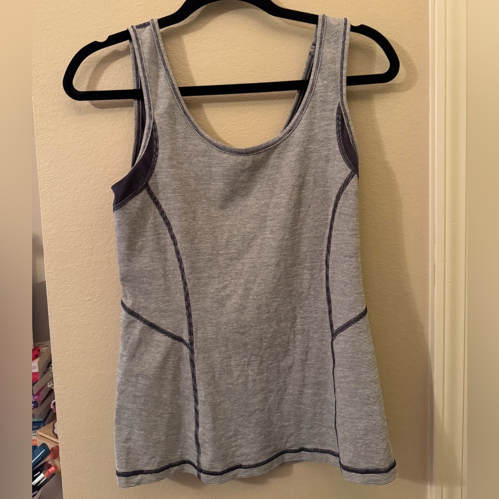Lululemon Athletica Stripped Gray Tank Top